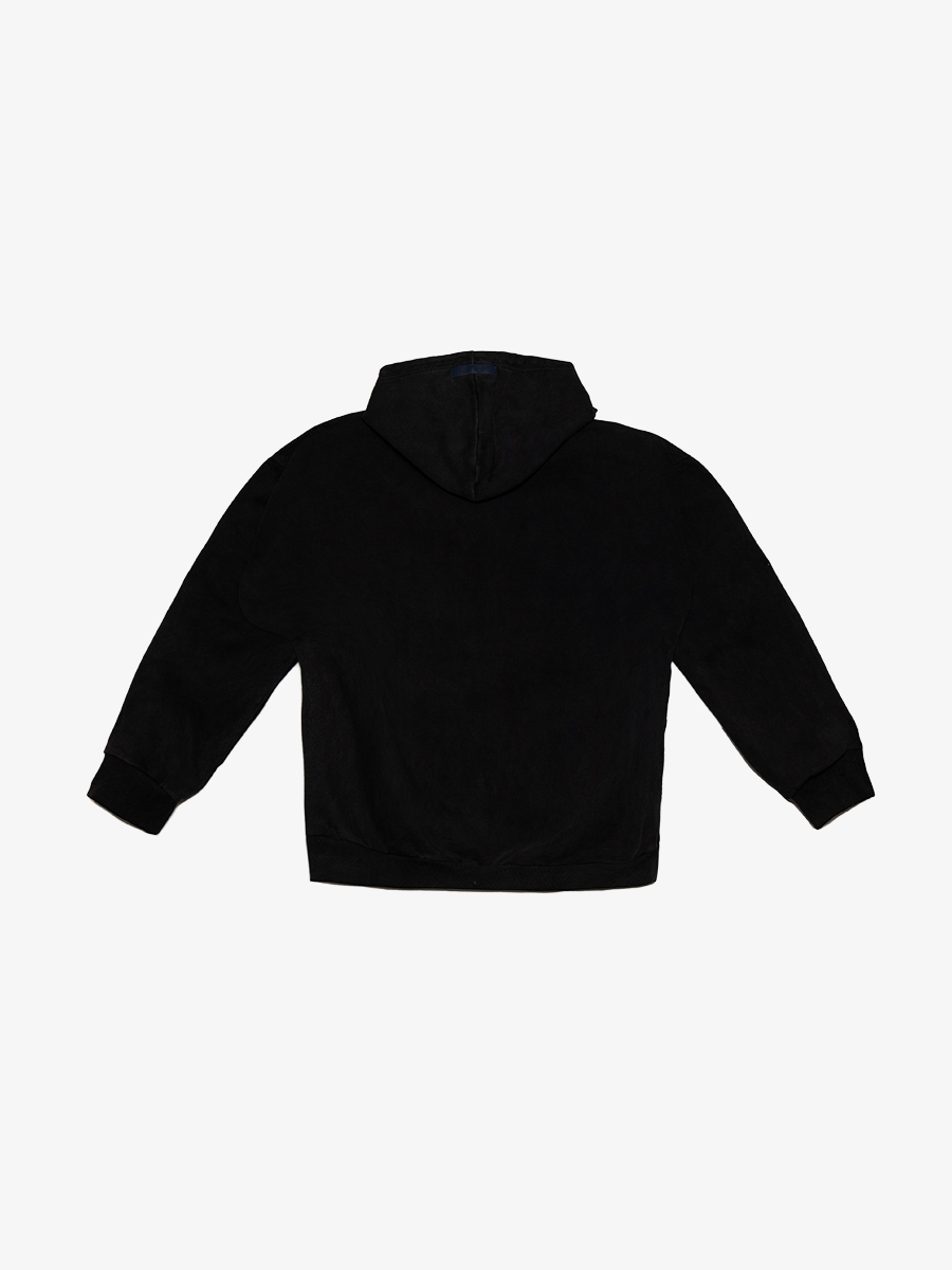ALPHONS VINTAGE WASH HOODIE - BLACK
