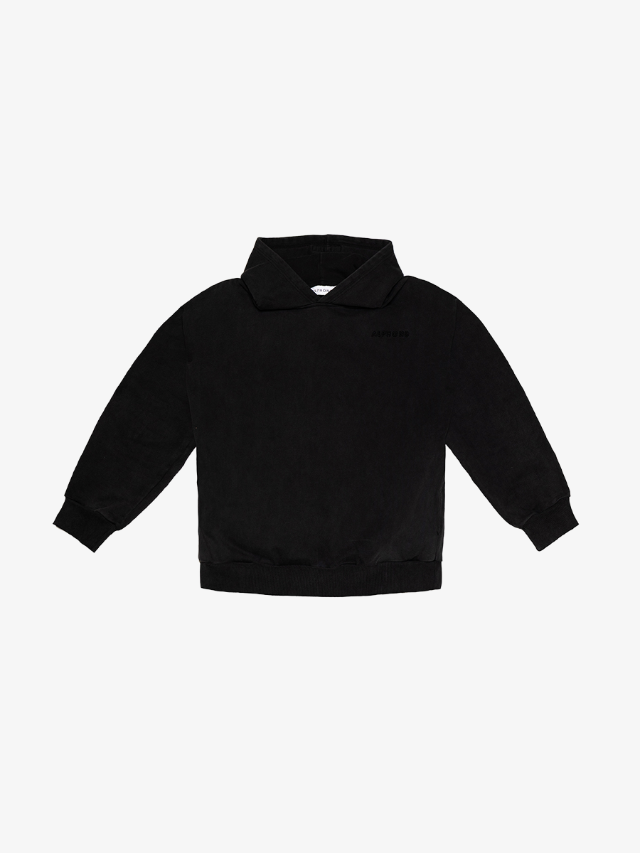 ALPHONS VINTAGE WASH HOODIE - BLACK